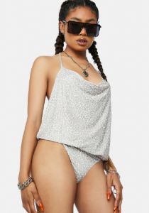 Femme Leopard Yeva Cowl Bodysuit sold by Dolls Kill