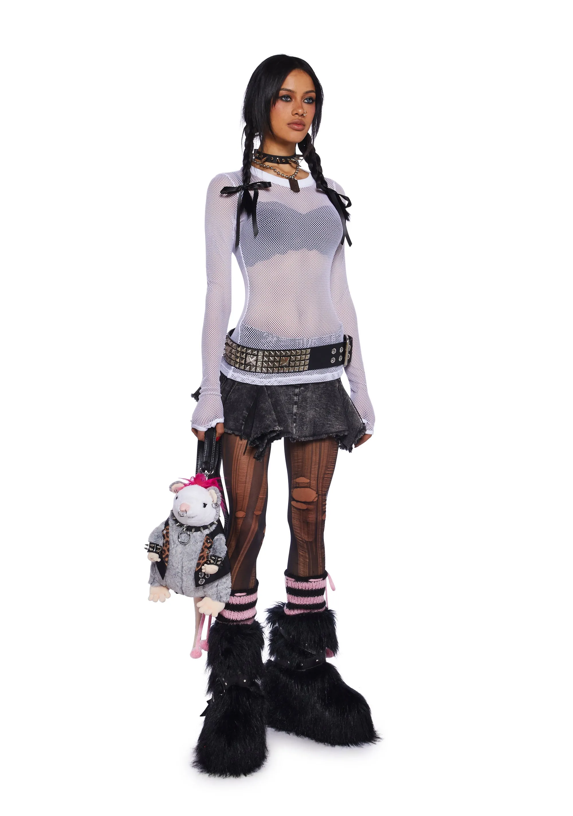 See Thru Me Fishnet Top - White sold by Dolls Kill product image thumbnail 2