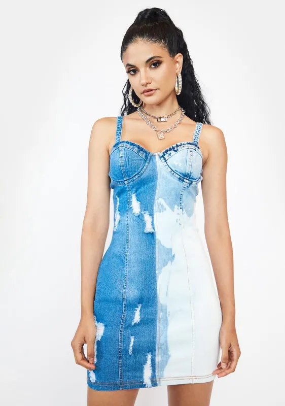 No Second Chances Denim Mini Dress sold by Dolls Kill