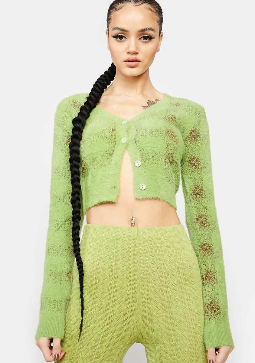 No Ill Will Fuzzy Cardigan sold by Dolls Kill