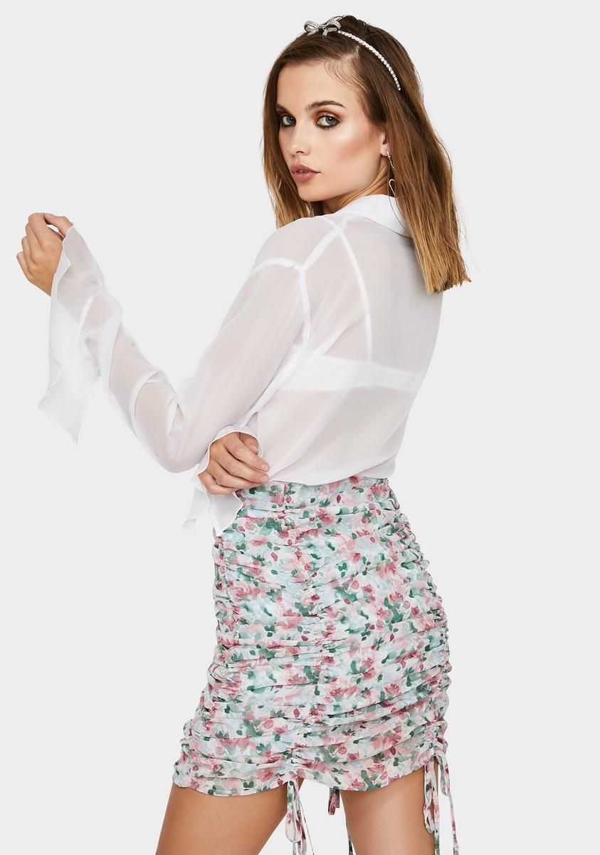 Hope To Bloom Ruched Skirt sold by Dolls Kill product image thumbnail 4