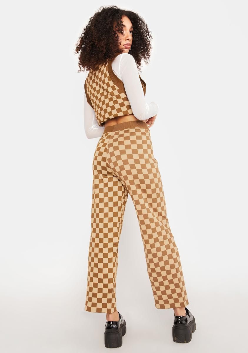 Knitted Checkered Trousers sold by Dolls Kill product image thumbnail 4