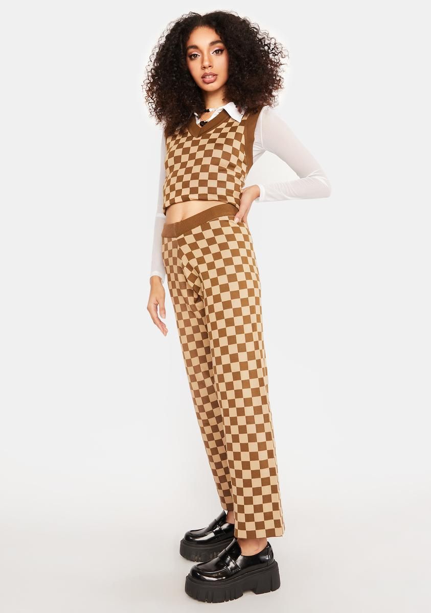 Knitted Checkered Trousers sold by Dolls Kill product image thumbnail 2