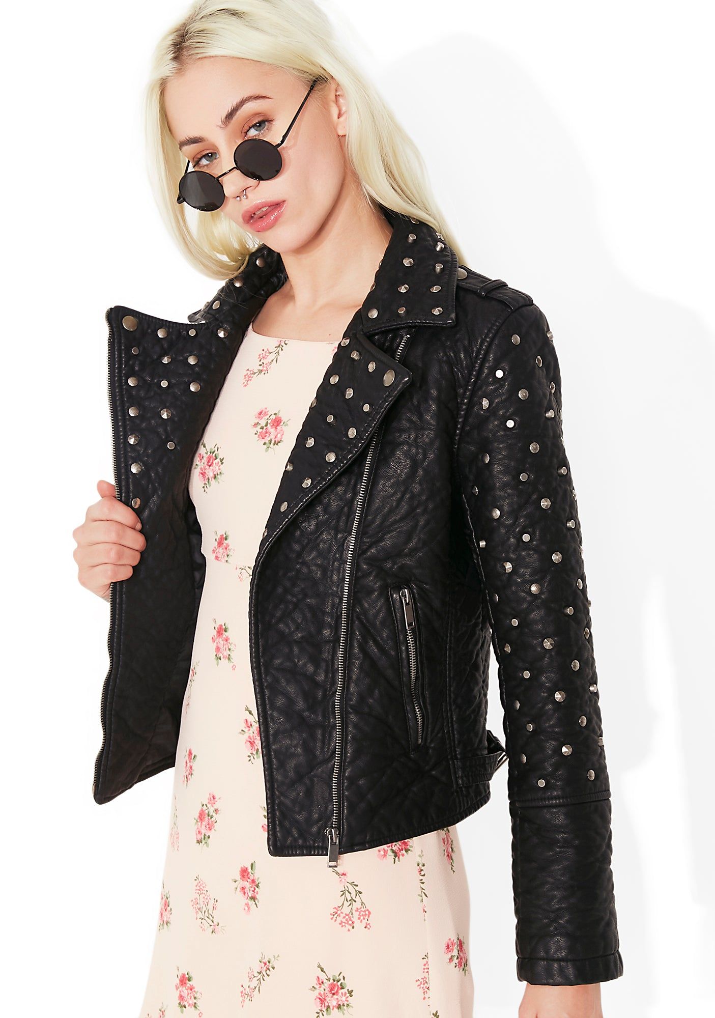 On The Edge Studded Moto Jacket sold by Dolls Kill product image thumbnail 4