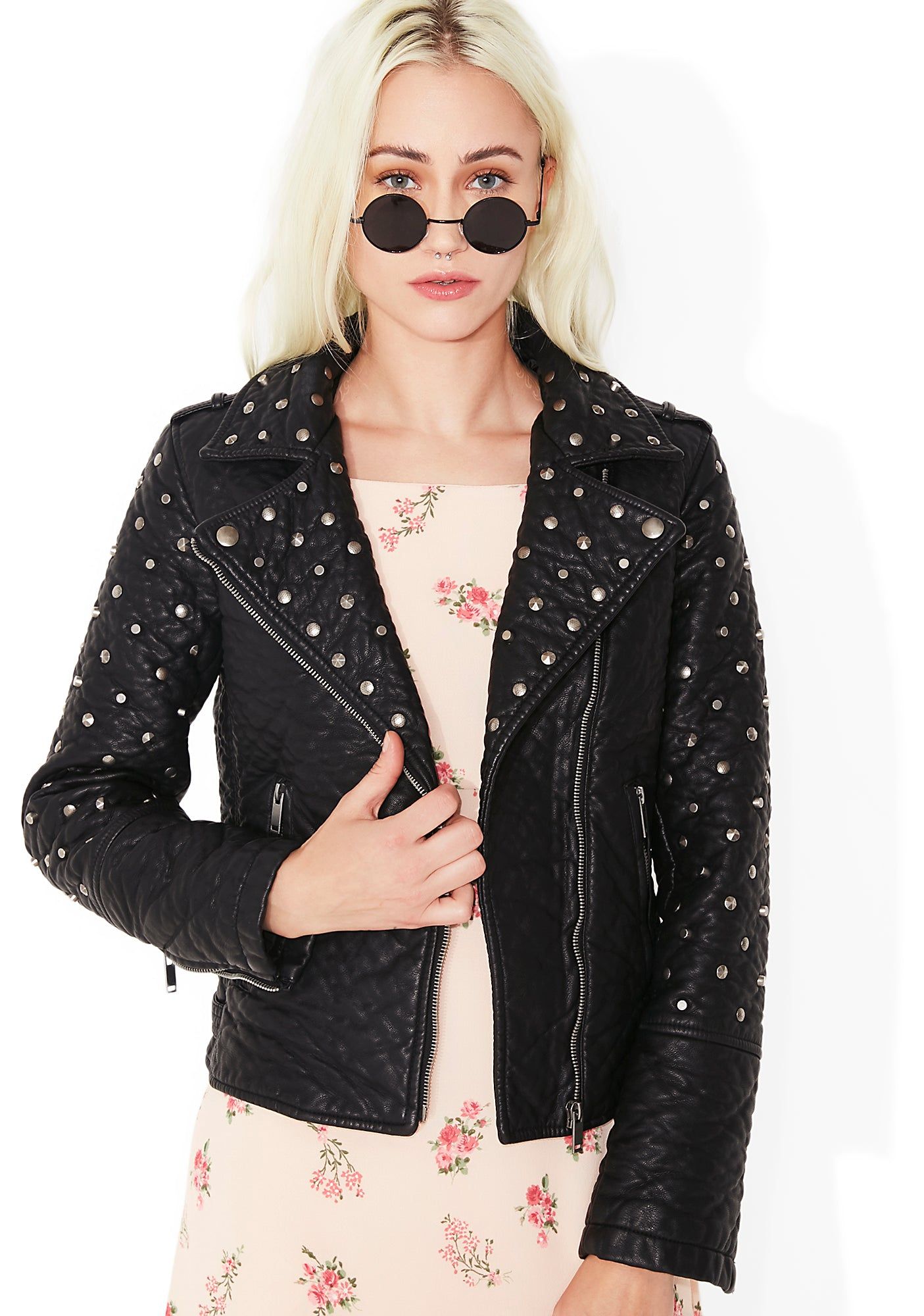 On The Edge Studded Moto Jacket sold by Dolls Kill
