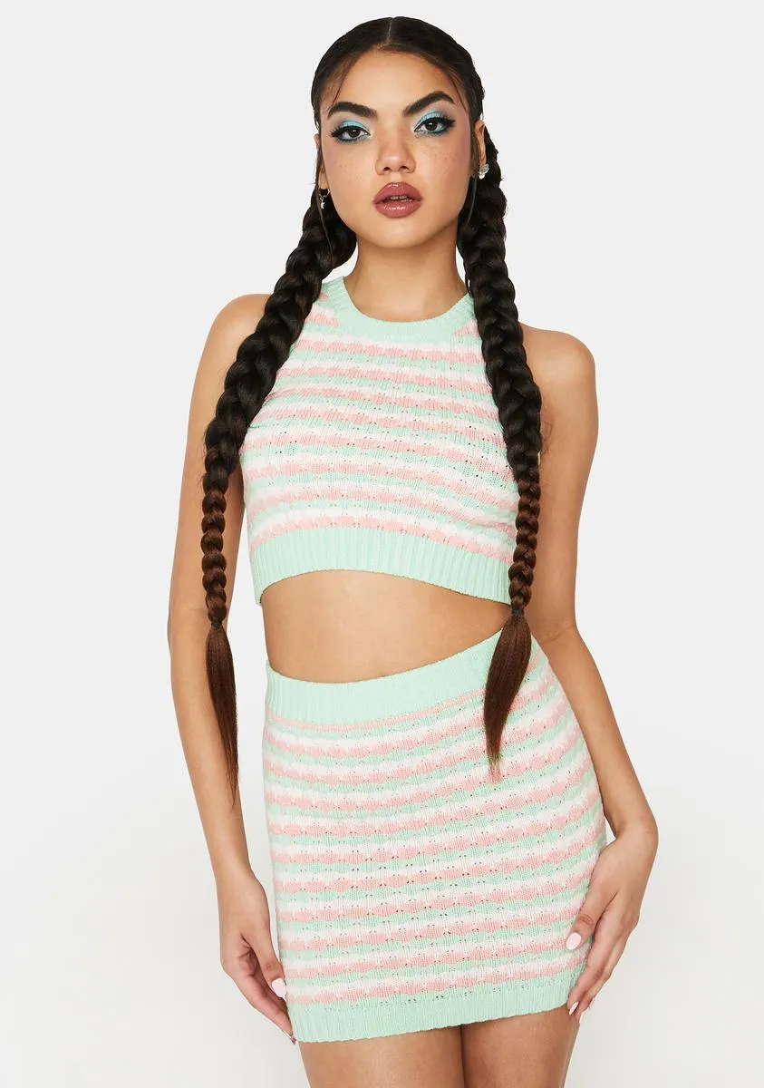 Mint Admire Your Style Skirt Set sold by Dolls Kill