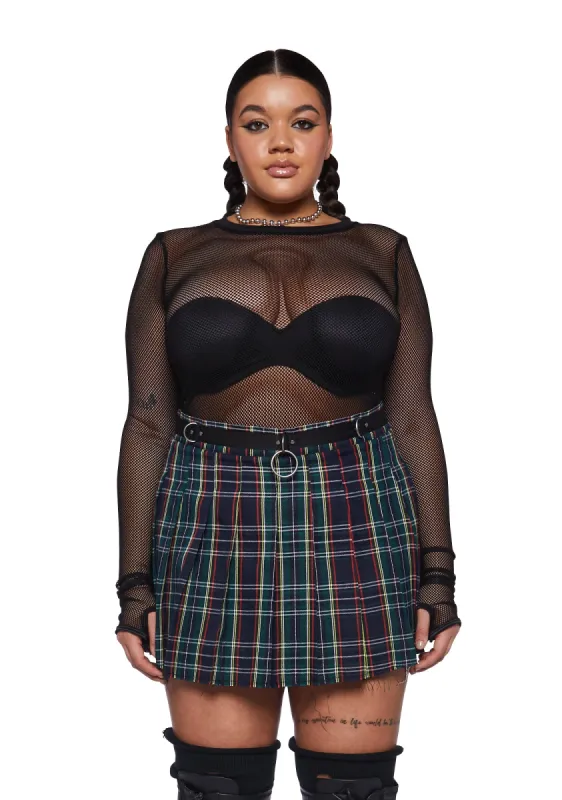 Plus See Thru Me Fishnet Top - Black sold by Dolls Kill