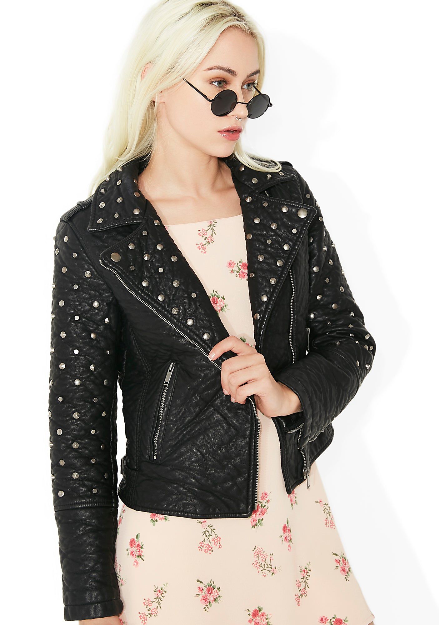 On The Edge Studded Moto Jacket sold by Dolls Kill product image thumbnail 3