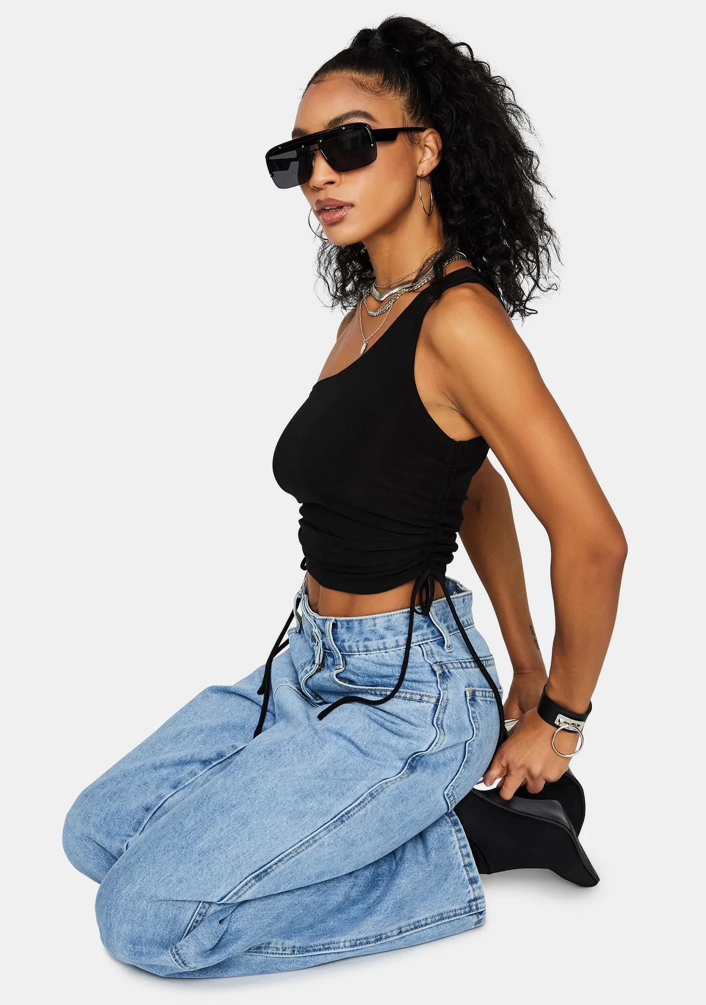 Sassy Sweet Talker Shoulder Crop Top sold by Dolls Kill product image thumbnail 3