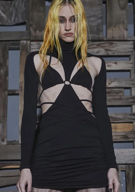 Flanger Strappy Cut-Out Mini Dress sold by Dolls Kill