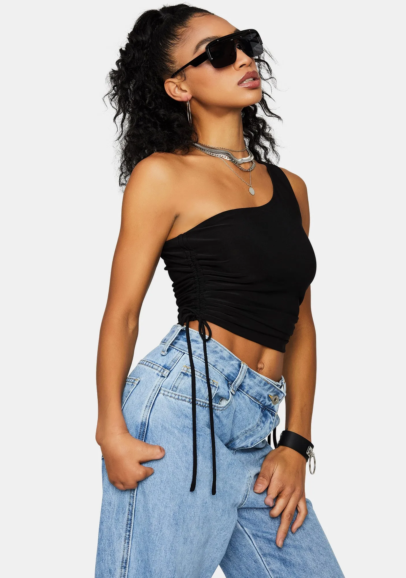 Sassy Sweet Talker Shoulder Crop Top sold by Dolls Kill product image thumbnail 2