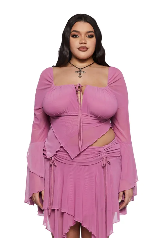 Plus Wild Attraction Mesh Top- Pink sold by Dolls Kill