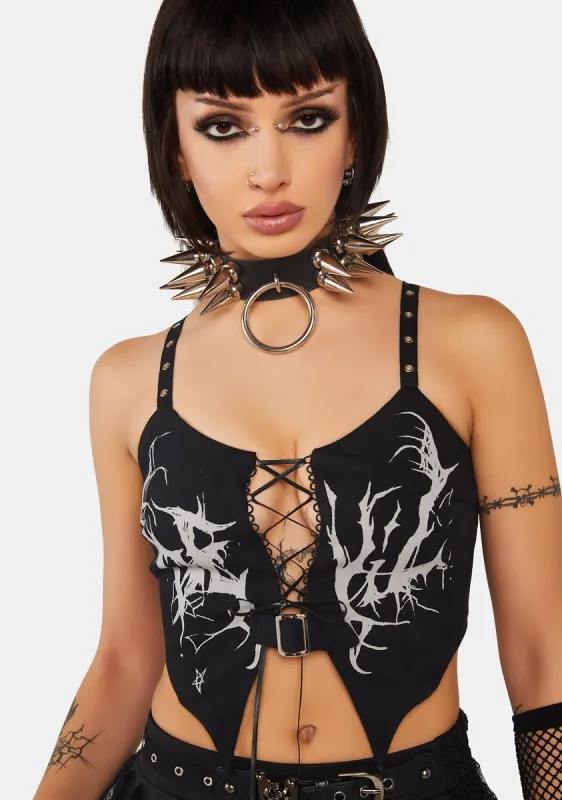 Gothic Punk Ghost Crop Top sold by Dolls Kill