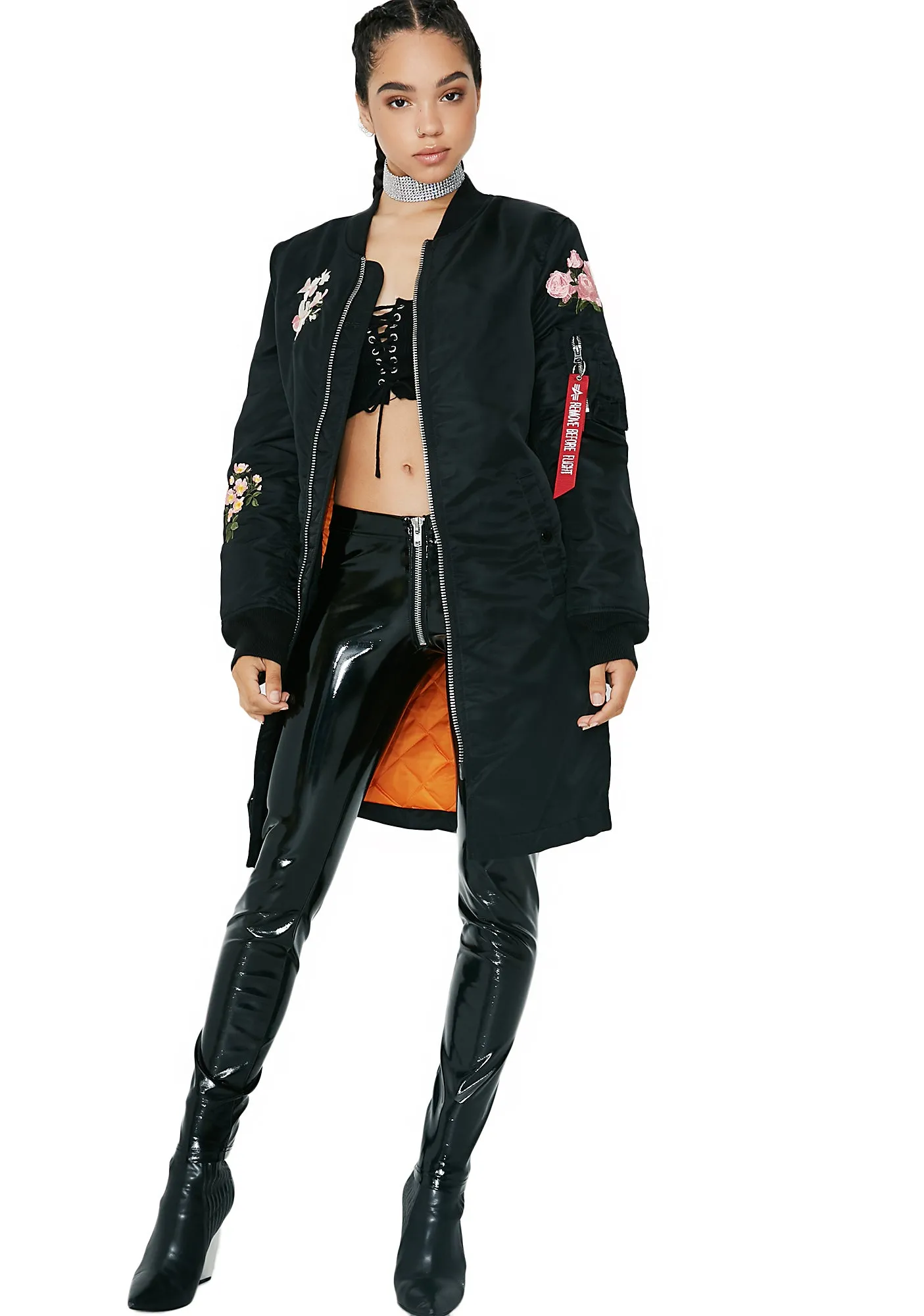 MA-1 Blossom Souvenir Illusion Long Coat sold by Dolls Kill product image thumbnail 5