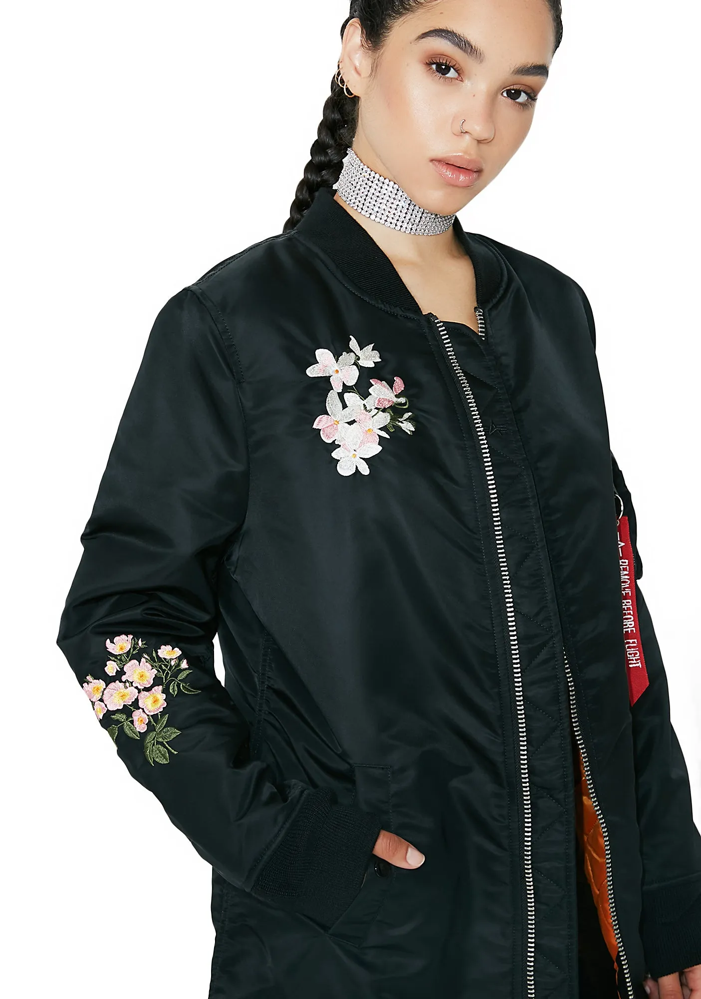MA-1 Blossom Souvenir Illusion Long Coat sold by Dolls Kill product image thumbnail 3