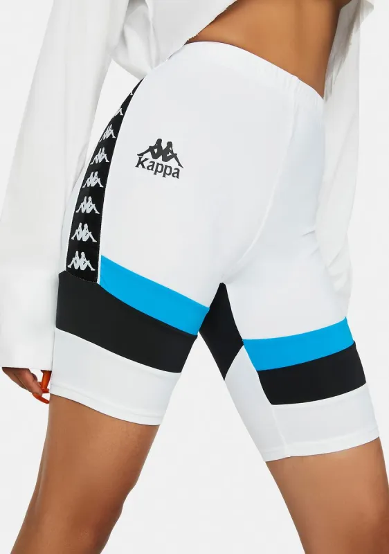 White Authentic Football Eve Bike Shorts sold by Dolls Kill