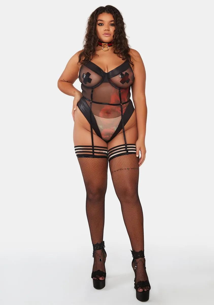 Plus Feeling Thorny Rose Print Teddy sold by Dolls Kill product image thumbnail 3