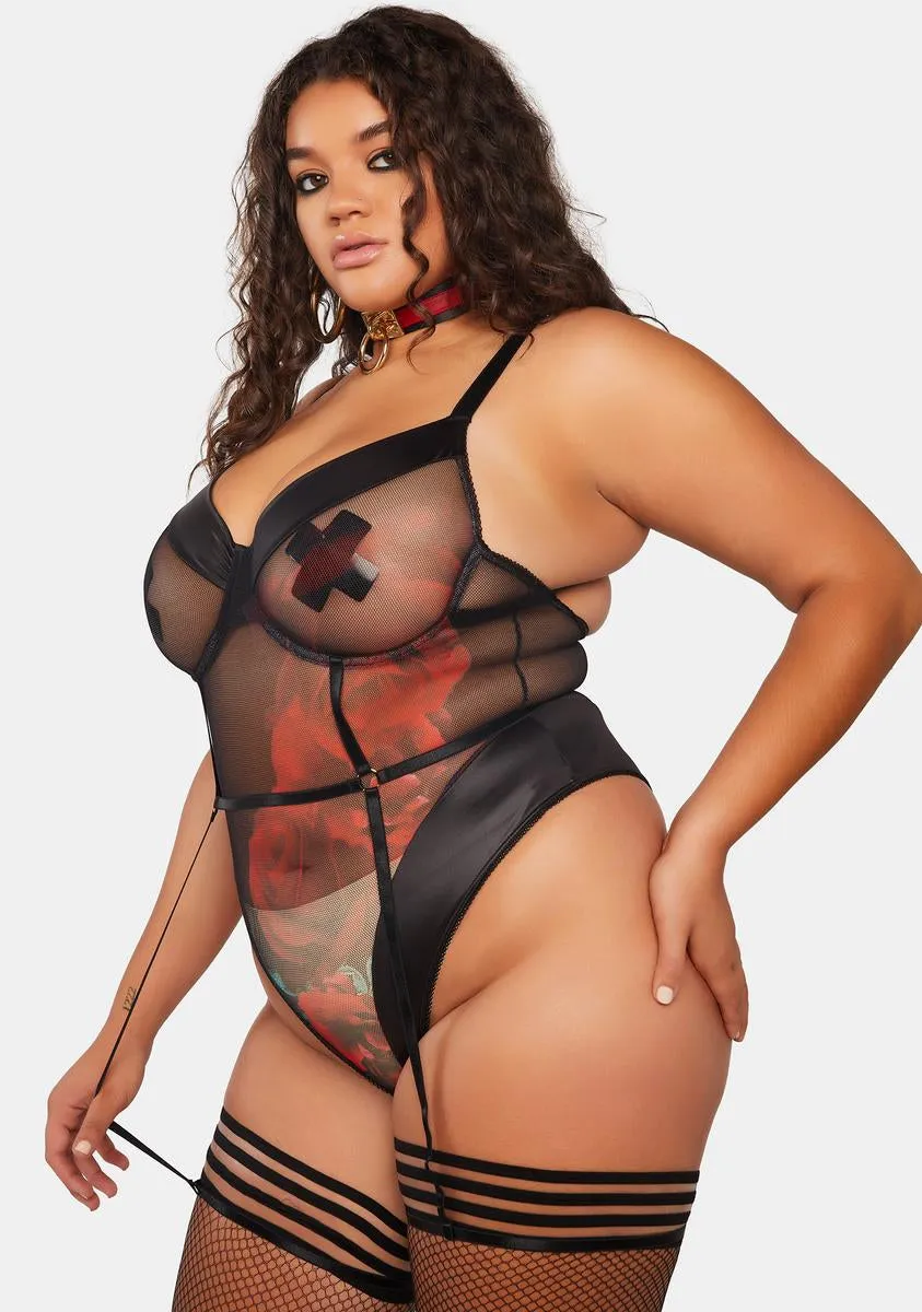 Plus Feeling Thorny Rose Print Teddy sold by Dolls Kill product image thumbnail 2