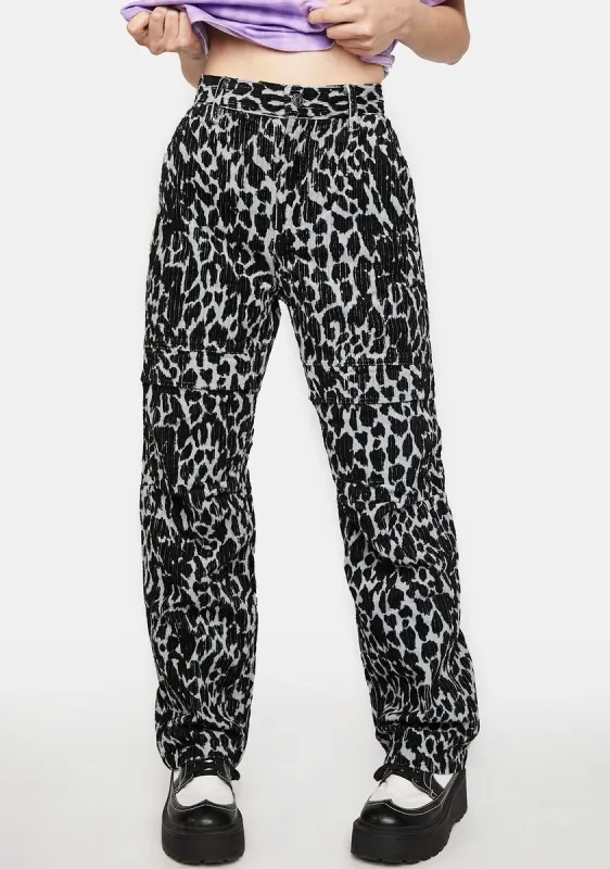 Corduroy Leopard Print Pants sold by Dolls Kill