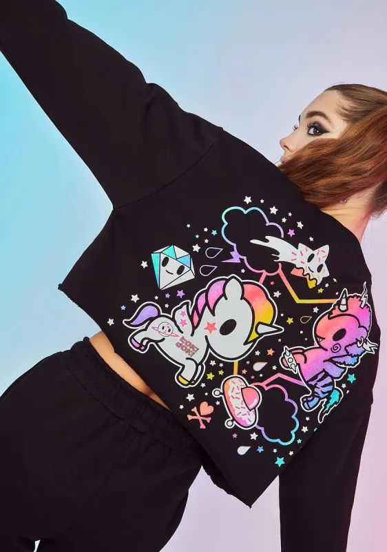 Intergalactic Magic Graphic Crop Sweatshirt sold by Dolls Kill