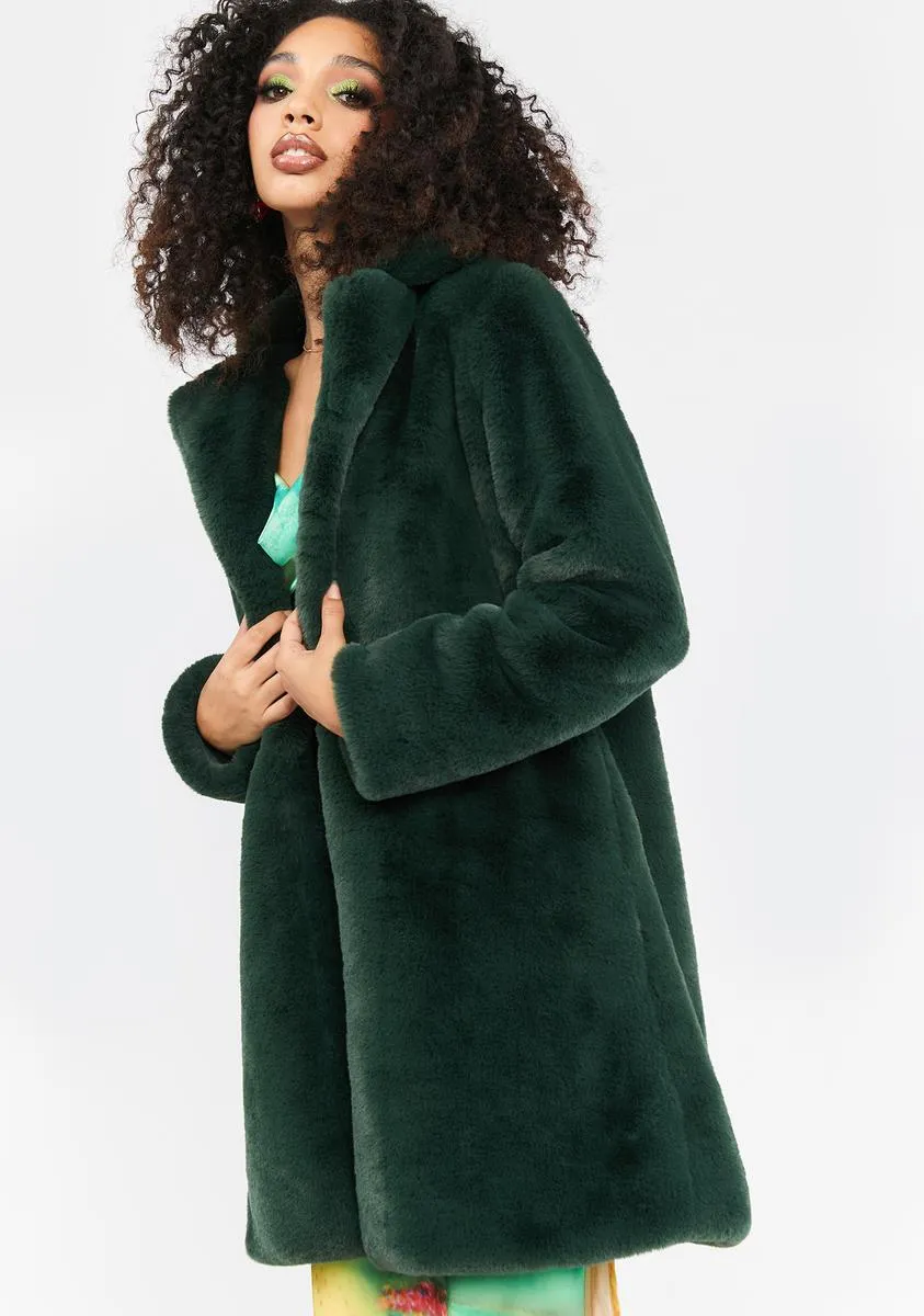 City Of Emeralds Faux Fur Coat sold by Dolls Kill product image thumbnail 3