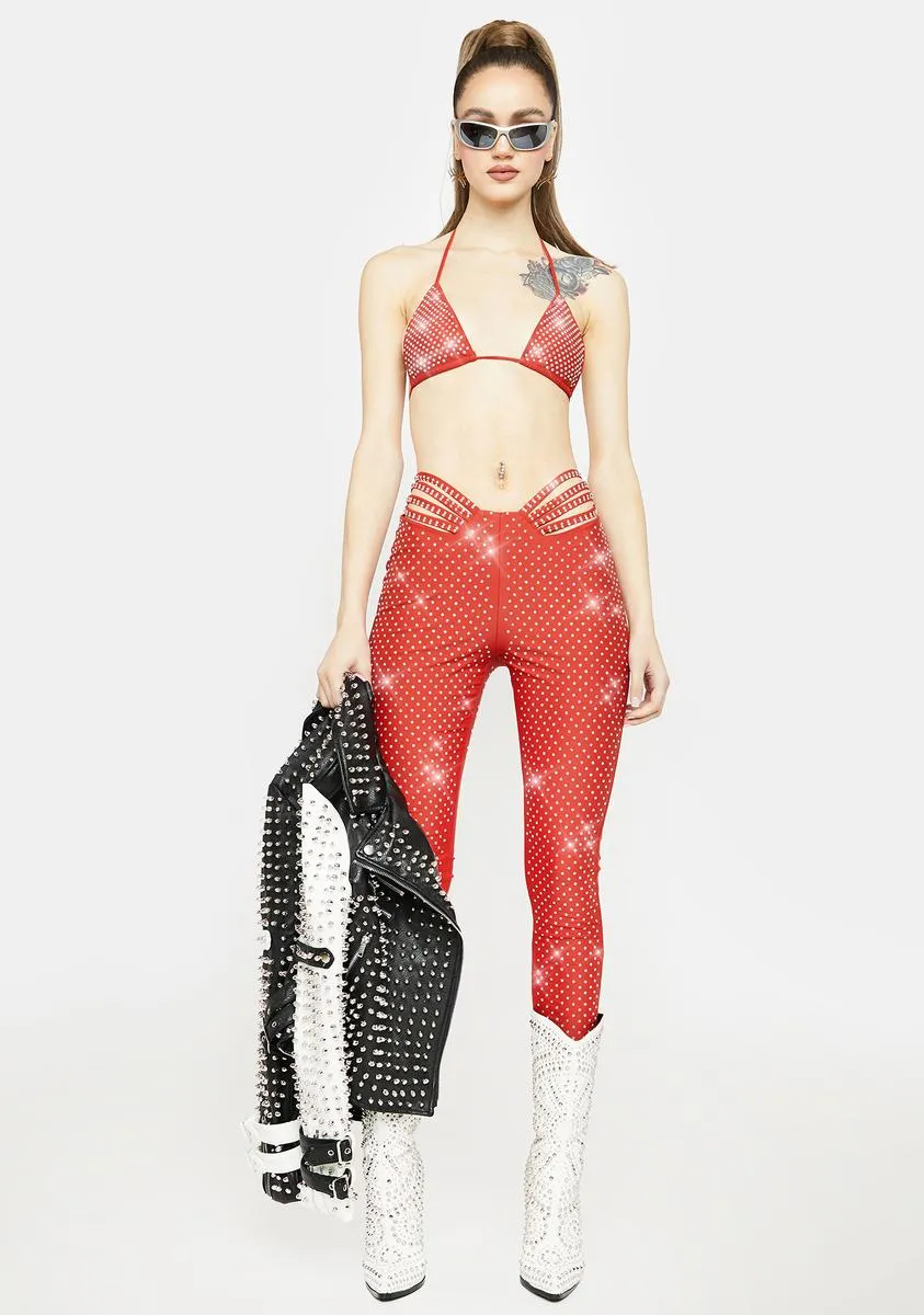 Ruby Shining Moment Rhinestone Pants Set sold by Dolls Kill product image thumbnail 3
