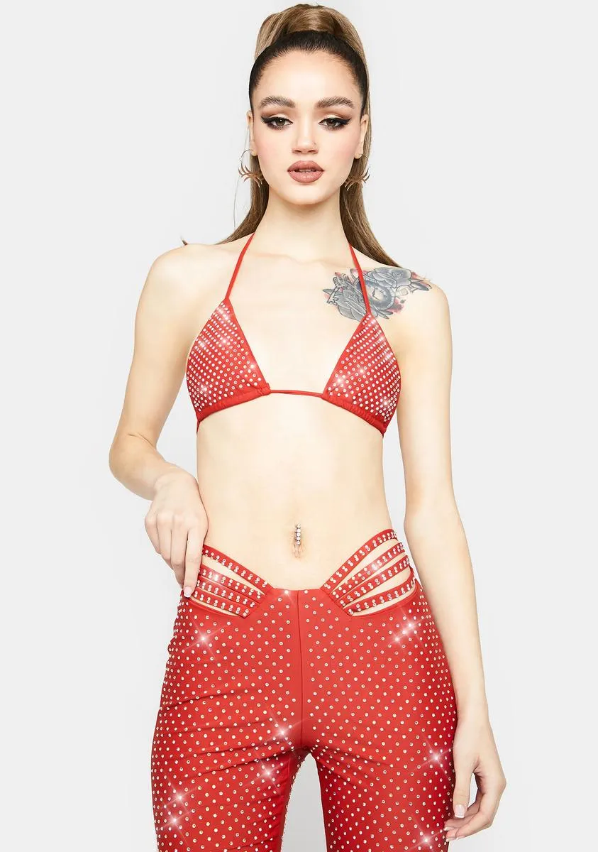 Ruby Shining Moment Rhinestone Pants Set sold by Dolls Kill