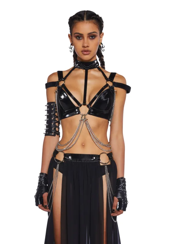 Immersed In Magic Harness Top - Black sold by Dolls Kill