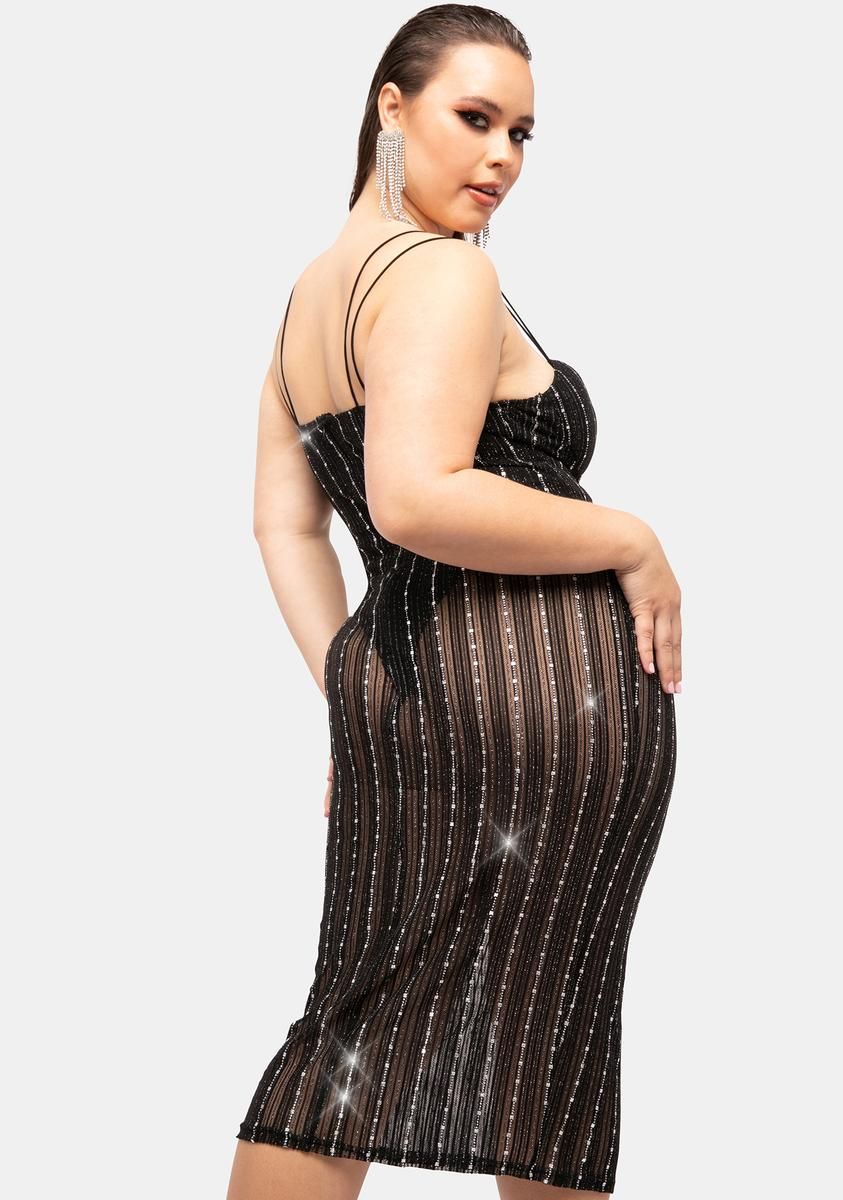 Plus Wild Eyed Flirt Glitter Midi Dress sold by Dolls Kill product image thumbnail 4