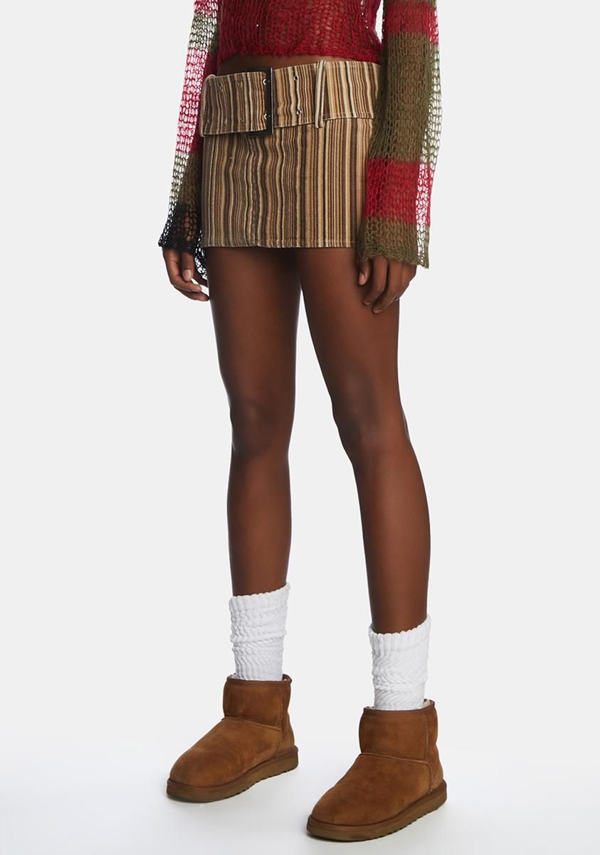 Bowery Stripe Cord Mini Skirt sold by Dolls Kill product image thumbnail 3