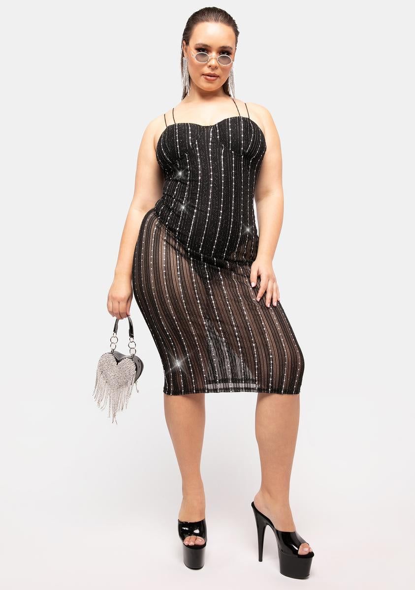 Plus Wild Eyed Flirt Glitter Midi Dress sold by Dolls Kill product image thumbnail 3