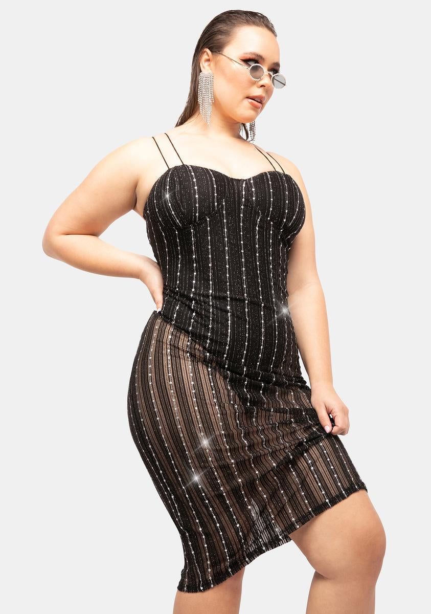 Plus Wild Eyed Flirt Glitter Midi Dress sold by Dolls Kill product image thumbnail 2