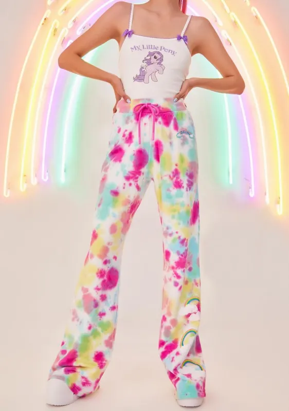 Friendship Is Magic Tie Dye Flare Pants sold by Dolls Kill