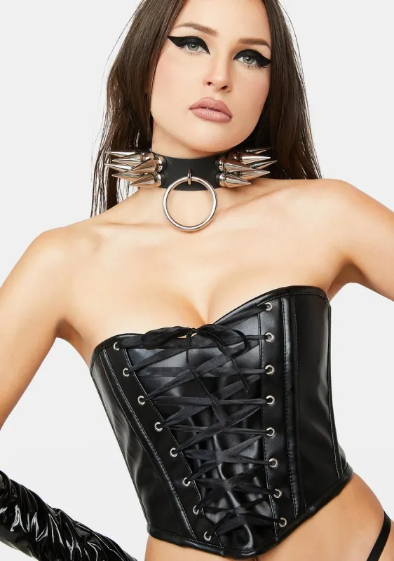 Lace-Up Steel Boned Over Bust Corset sold by Dolls Kill