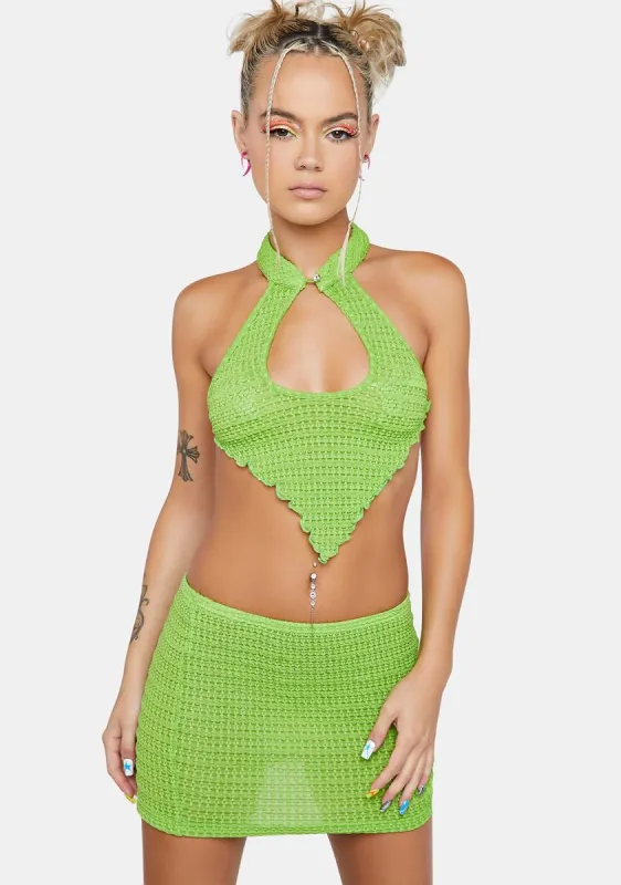 Electric Addictive Love Skirt Set sold by Dolls Kill