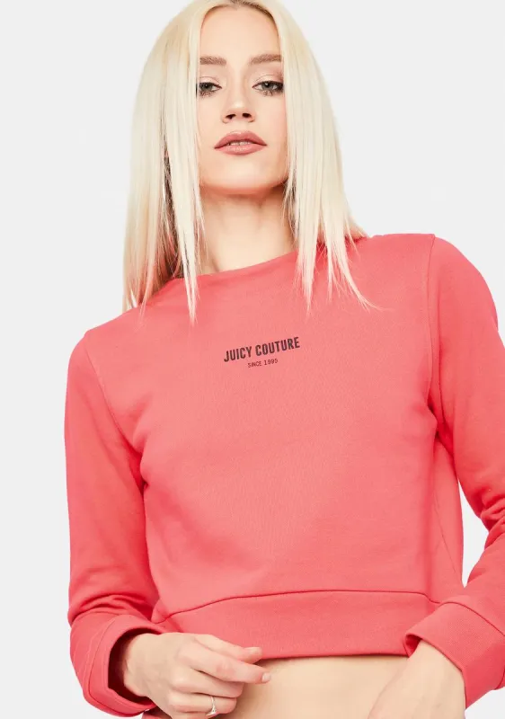 Bombshell Pink French Terry Long Sleeve Top sold by Dolls Kill