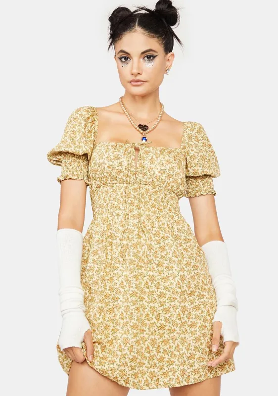 Washed Ditsy Poleze Mini Dress sold by Dolls Kill