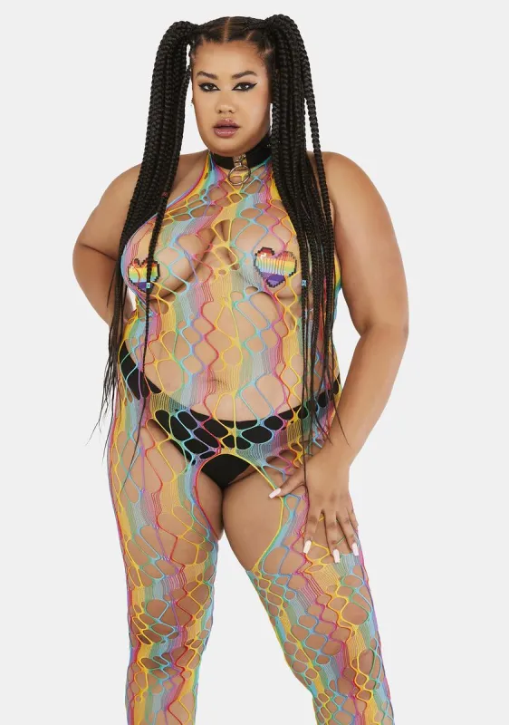 Plus Luv Ya Always Rainbow Bodysuit sold by Dolls Kill