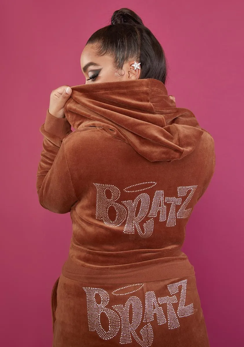 Plus Mocha Keep It Glossy Velour Jacket sold by Dolls Kill product image thumbnail 4