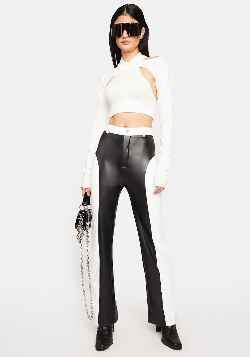 Night Modern Living Two Tone Vegan Leather Pants sold by Dolls Kill product image thumbnail 2