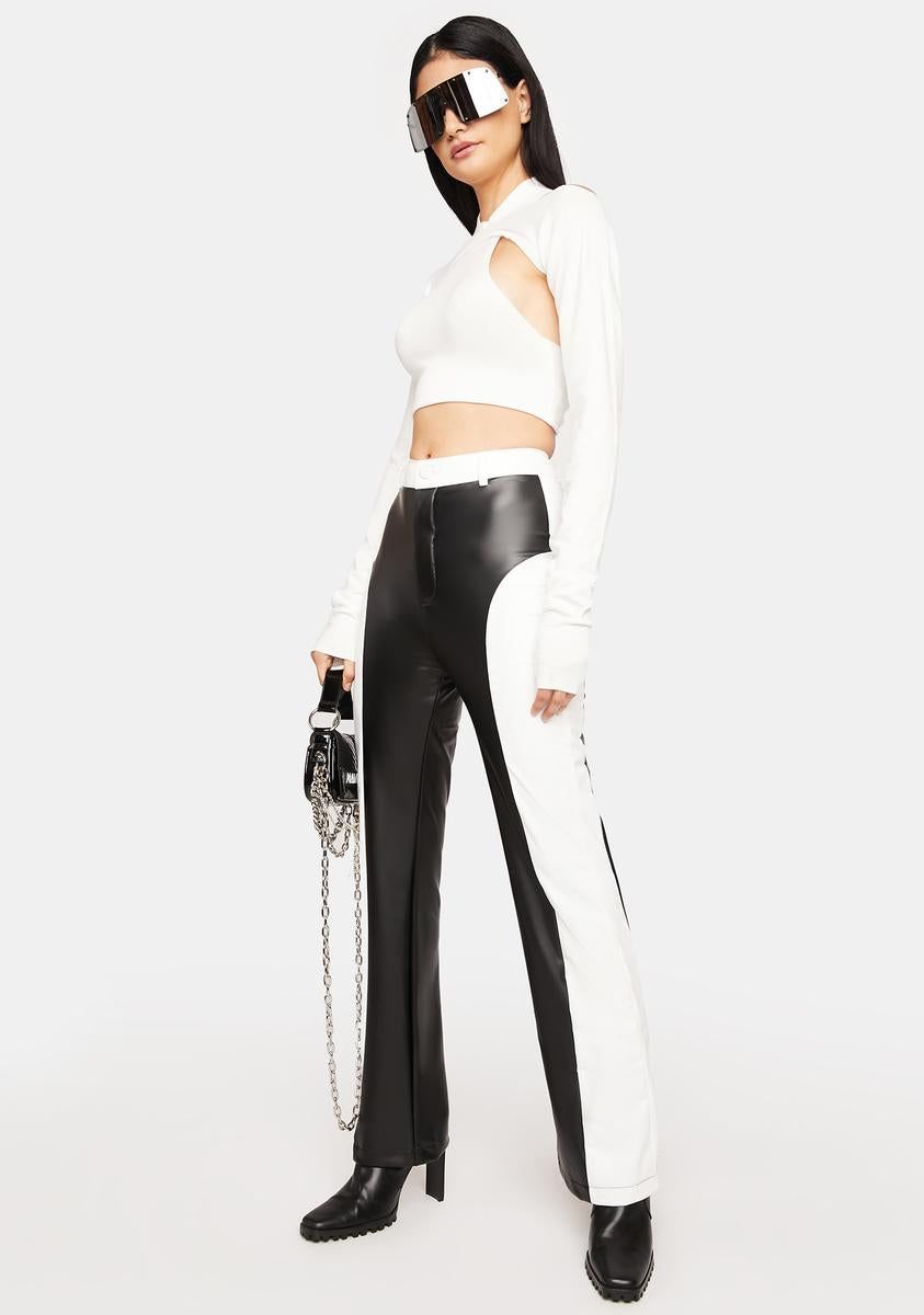 Night Modern Living Two Tone Vegan Leather Pants sold by Dolls Kill product image thumbnail 3