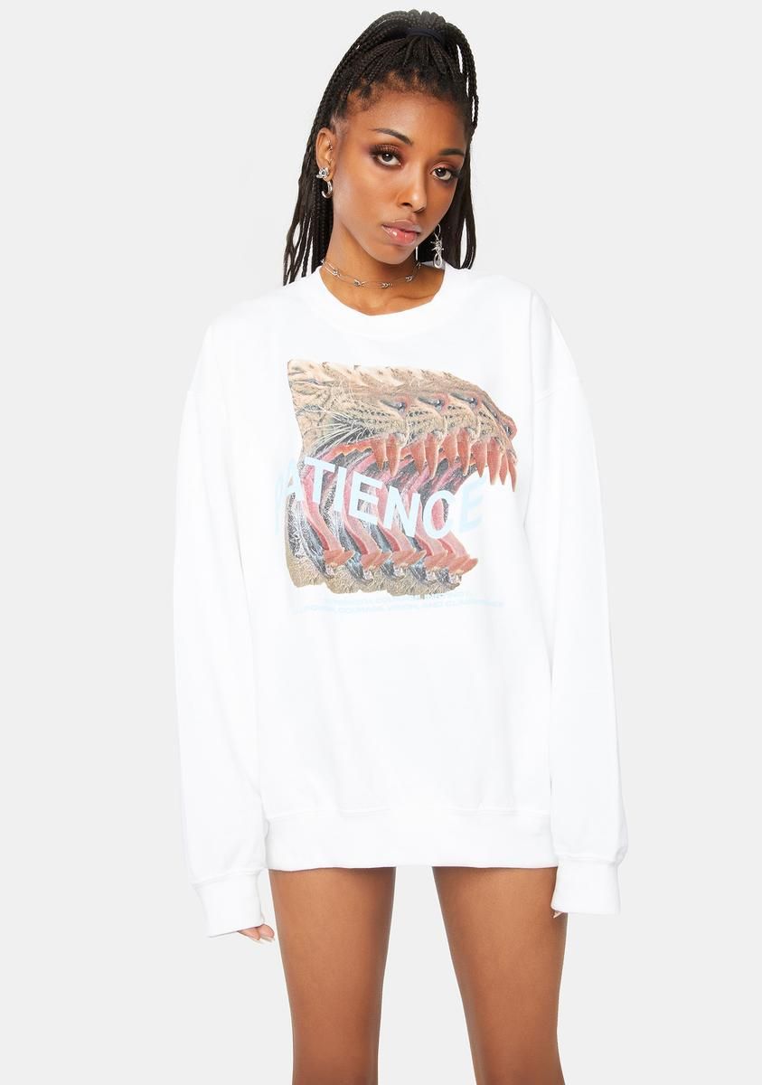 Patience Graphic Crewneck Tee sold by Dolls Kill