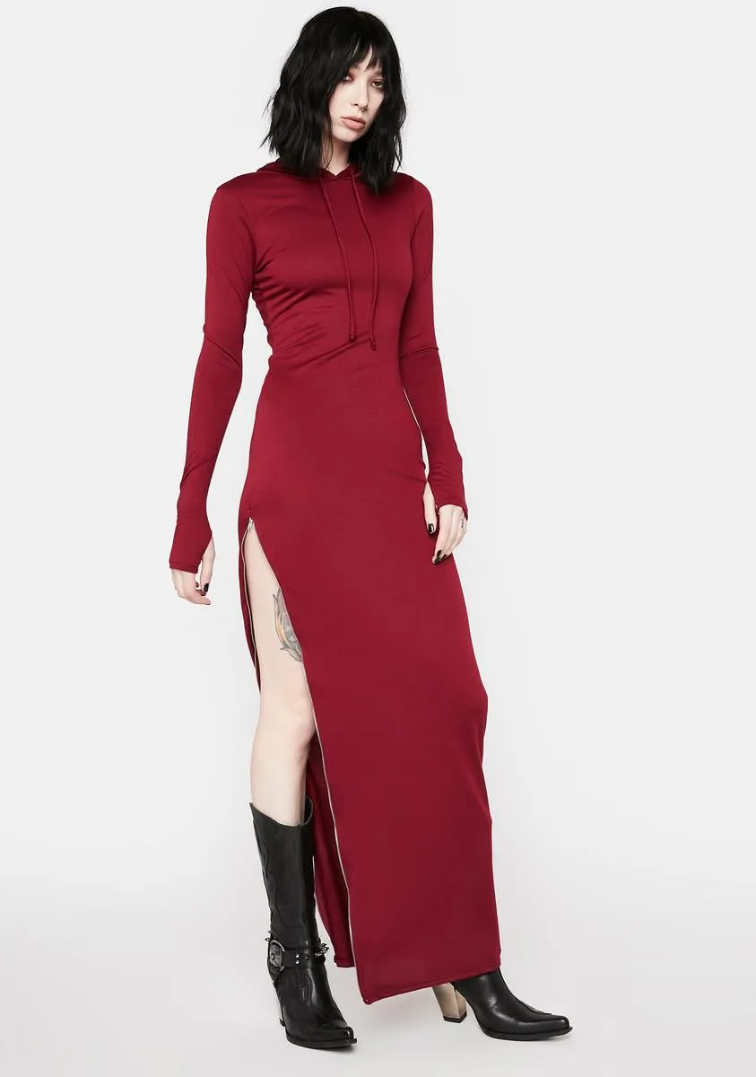 Burgundy Know What I Mean Maxi Dress sold by Dolls Kill product image thumbnail 2