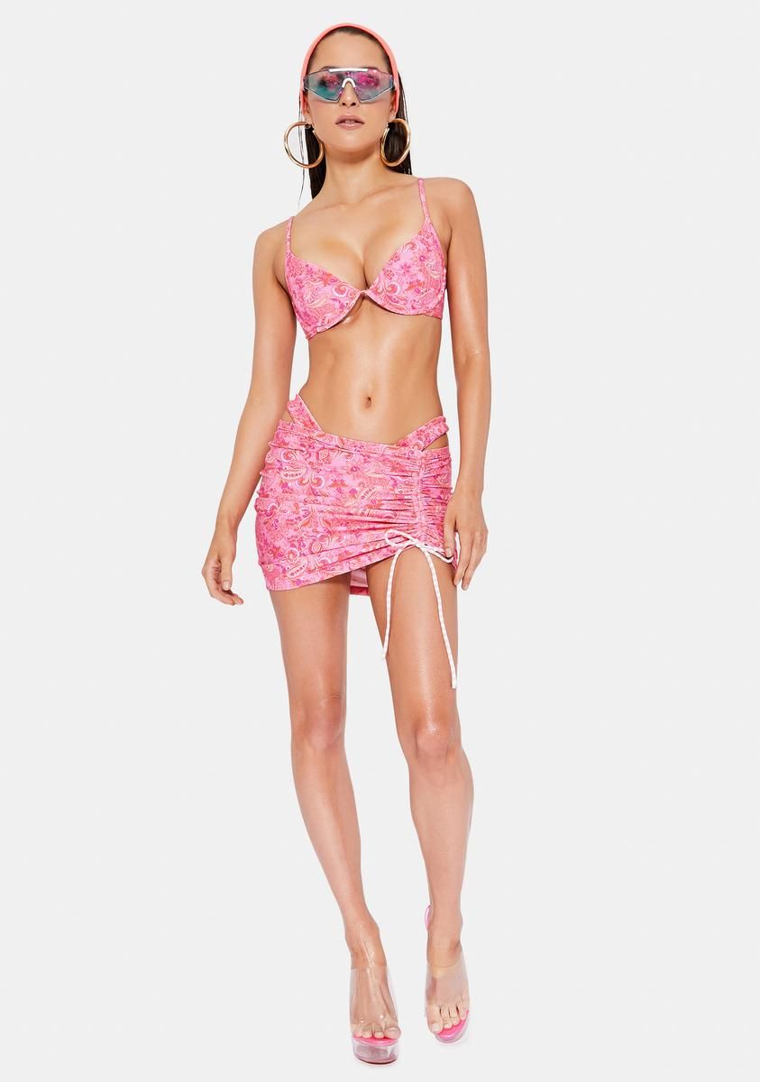 Heidi Pink Paisley Underwire Bikini Top sold by Dolls Kill product image thumbnail 3
