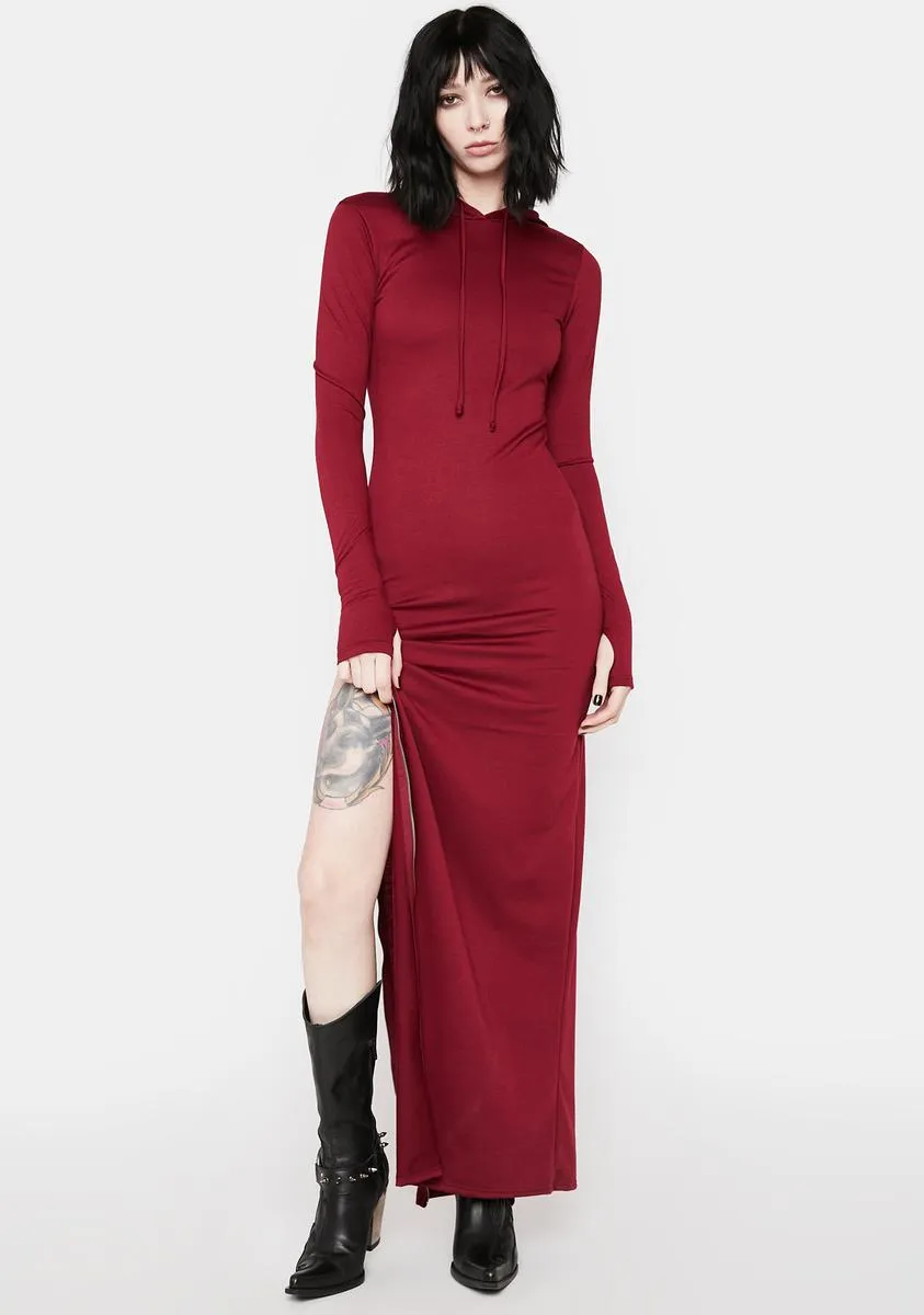Burgundy Know What I Mean Maxi Dress sold by Dolls Kill product image thumbnail 3