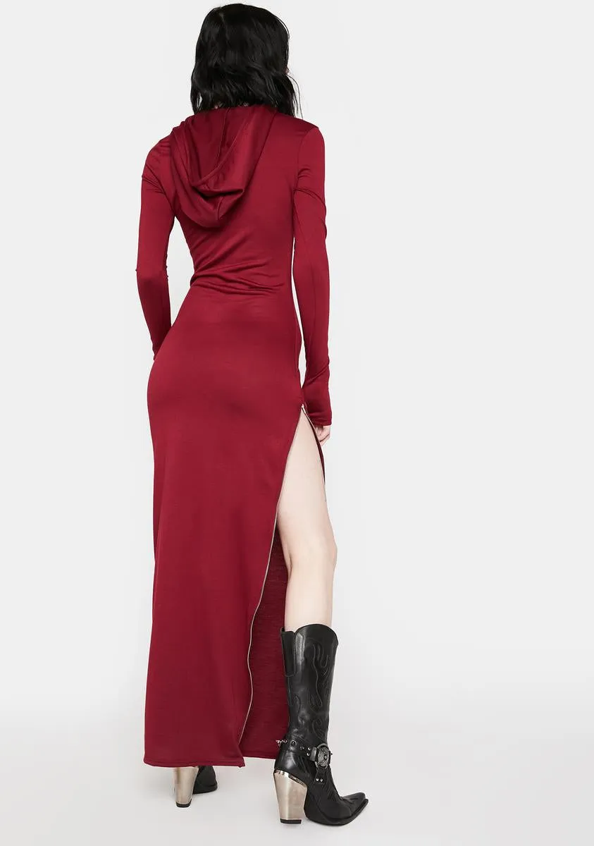 Burgundy Know What I Mean Maxi Dress sold by Dolls Kill product image thumbnail 4