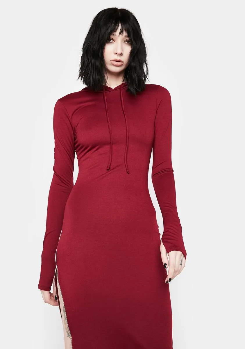 Burgundy Know What I Mean Maxi Dress sold by Dolls Kill