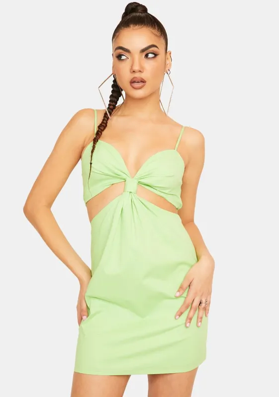 Lime Gotta Be Me Wrap Mini Dress sold by Dolls Kill