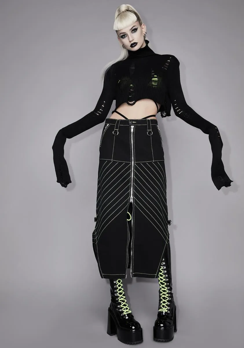 Lunar Ruins Distressed Crop Sweater sold by Dolls Kill product image thumbnail 3