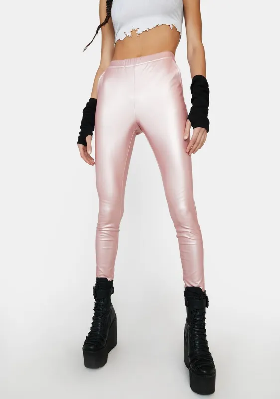 Sweet My Milky Way Metallic Leggings sold by Dolls Kill